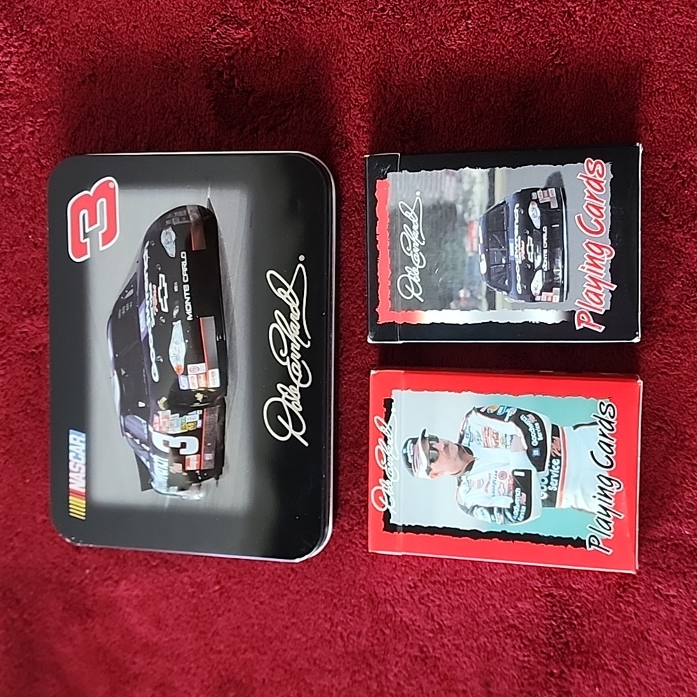 2000,NASCAR Dale Earnhardt #3, 2 Playing Cards with Tin Box.